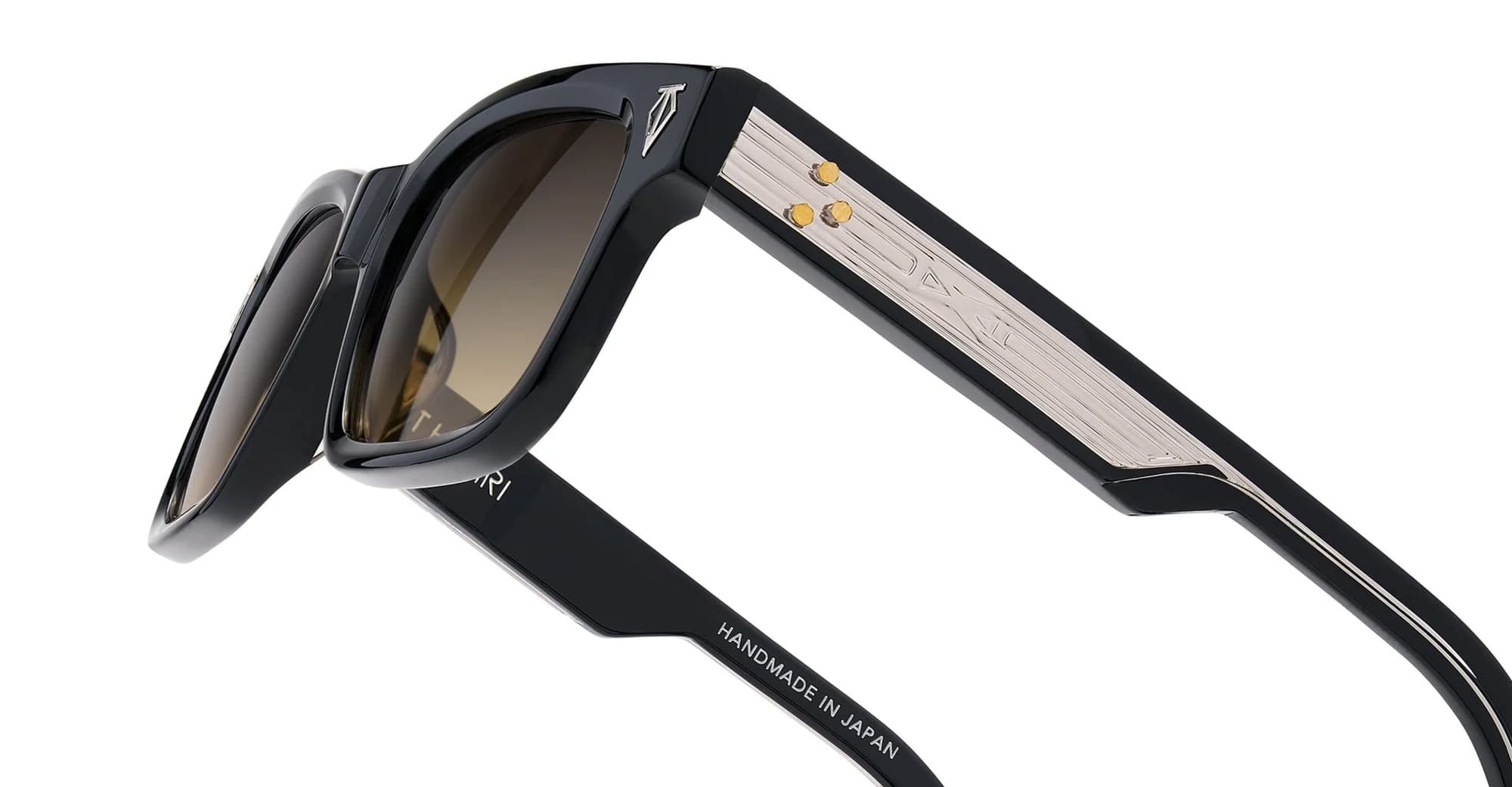 Ottica Mondello Roma - T HENRI - DAS - DAYTONA - SHADOW II - Acetate - shape Squared - Black - EYEWEAR - SUNGLASSES - Unisex,Uomo,Donna,Women,Men - lens Gradient brown - Made In Japan