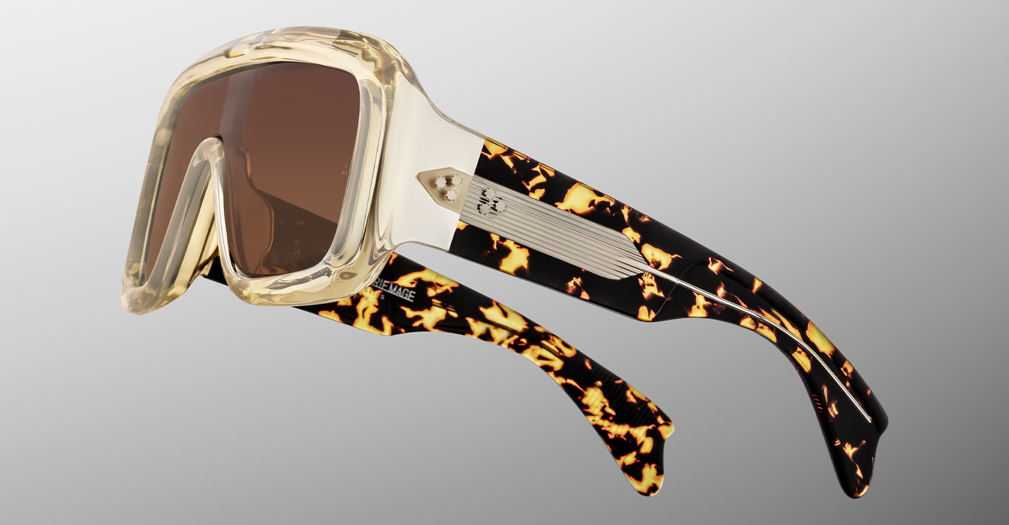 Ottica Mondello Roma - Jacques Marie Mage - JMMMK-03 - PAUSA - DUN - Acetate - shape Mask - Havana - EYEWEAR - SUNGLASSES - Unisex,Uomo,Donna,Women,Men - lens Brown - Made In Italy