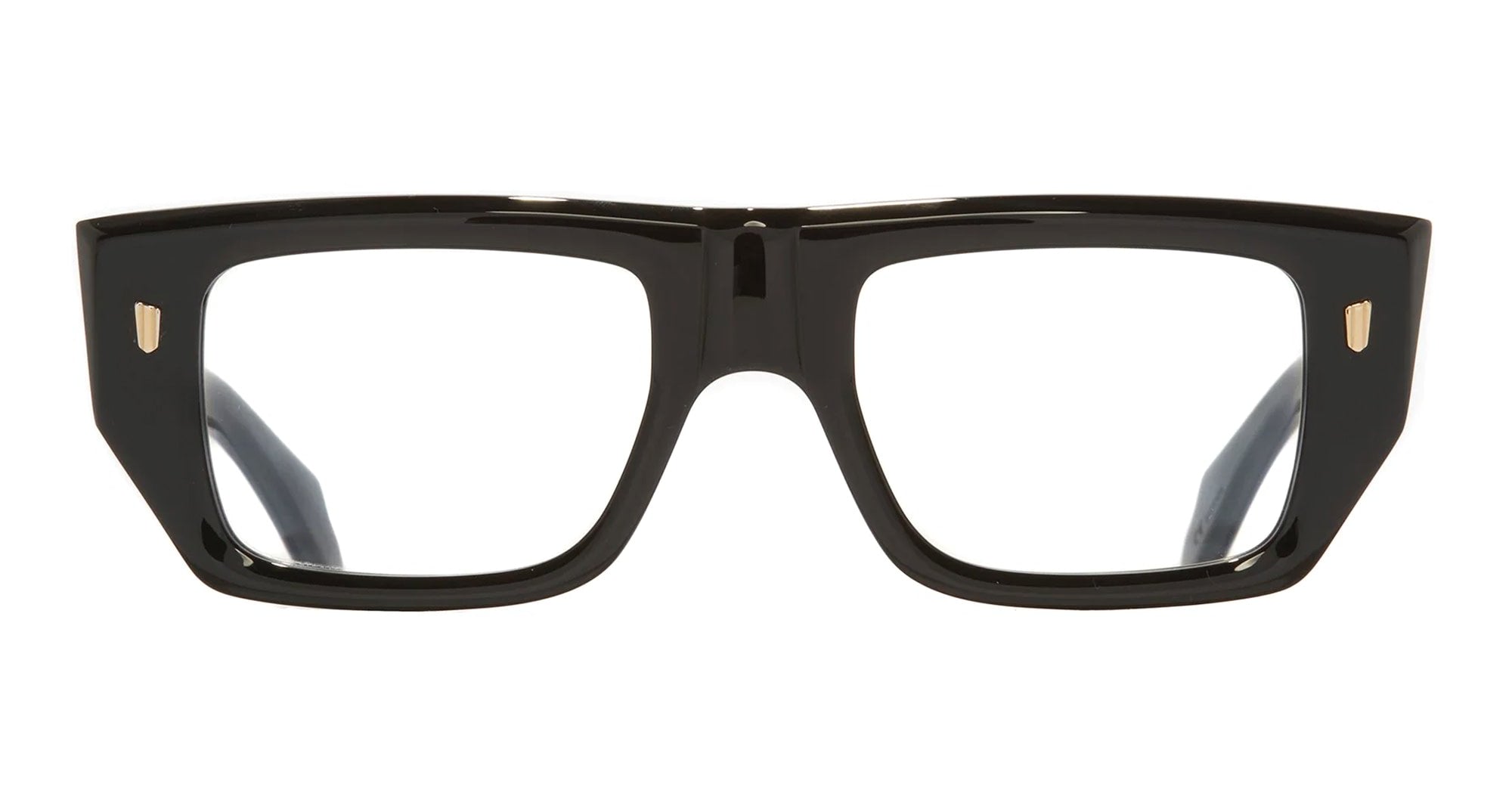 Ottica Mondello Roma - Cutler and Gross - CGOP-1413-53-01 - 1413 - BLACK ON GREEN RX - Acetate - shape Squared - Black - EYEWEAR - EYEGLASSES - Unisex,Uomo,Donna,Women,Men - lens Clear - Made In Japan