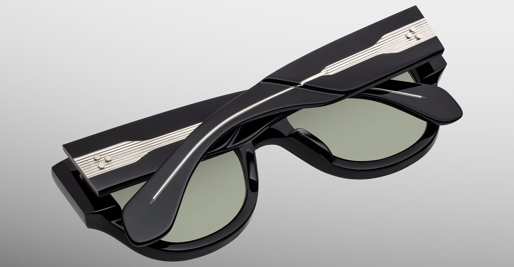 Ottica Mondello Roma - Jacques Marie Mage - JMMEH-16C - CHELSEA - COBRA - Acetate - shape Round - Black - EYEWEAR - SUNGLASSES - Unisex,Uomo,Donna,Women,Men - lens Green - Made In Japan