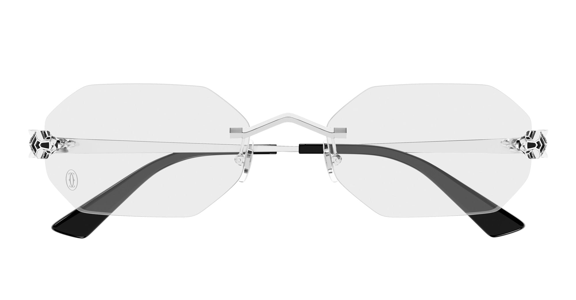 Ottica Mondello Roma - Cartier - CT0599O-002 - PANTHÈRE DE CARTIER CT0599O-002 - SILVER RX - metal, acetate - shape Octagonal - Silver - EYEWEAR - EYEGLASSES - Unisex,Uomo,Donna,Women,Men - lens Clear - Made In Italy