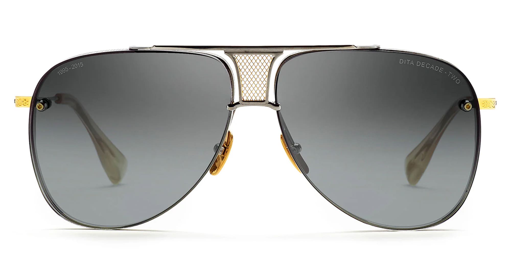  YELLOW GOLD - Titanium - shape Aviator - silver, gold - EYEWEAR - SUNGLASSES - Unisex,Uomo,Donna,Women,Men - lens Gradient grey - Made In Japan