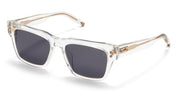 Ottica Mondello Roma - Akoni - AKS-113C-56 - COLUMBA - CRYSTAL CLEAR / WHITE GOLD - 56 - Acetate - shape Squared - transparent - EYEWEAR - SUNGLASSES - Unisex,Uomo,Donna,Women,Men - lens dark grey - Made In Japan