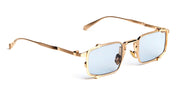 Ottica Mondello Roma - Movitra - TECTUM 02-C3 - TECTUM 02 - C3 Light Gold / Light Azure Lens - Titanium - shape Rectangular - Gold - EYEWEAR - SUNGLASSES - Uomo,Men - lens Blue - Made In Italy