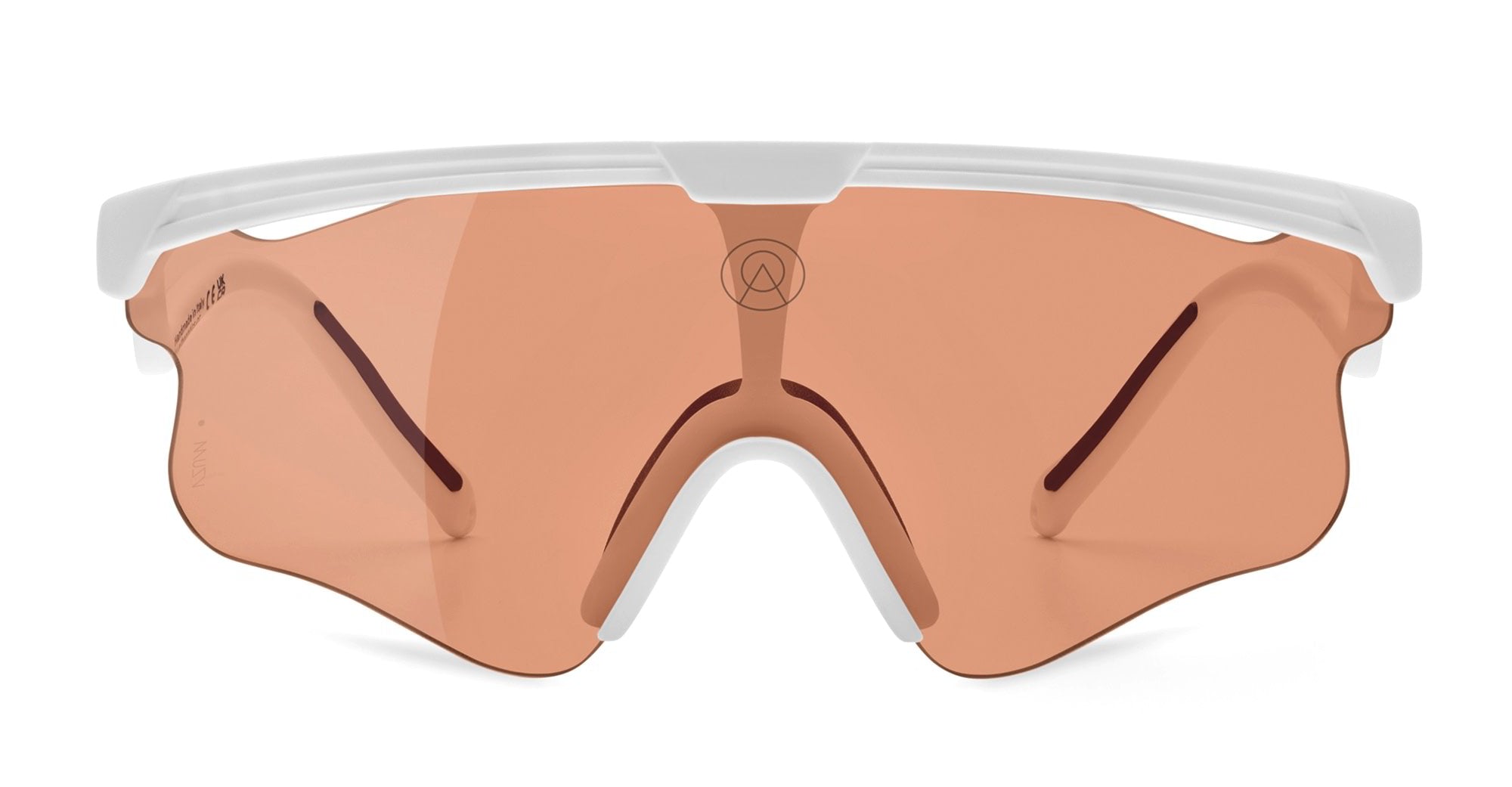  VZUM SALMON - Tr90 - shape Mask - White - EYEWEAR - SUNGLASSES - Unisex,Uomo,Donna,Women,Men - lens Pink - Made In Italy