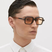 Ottica Mondello Roma - Kuboraum - KRS0P2GRY000002R - MASK P2 GRY - TRANSPARENT DARK GREY - Acetate - shape Squared - grey - EYEWEAR - SUNGLASSES - Unisex,Uomo,Donna,Women,Men - lens orange - Made In Italy