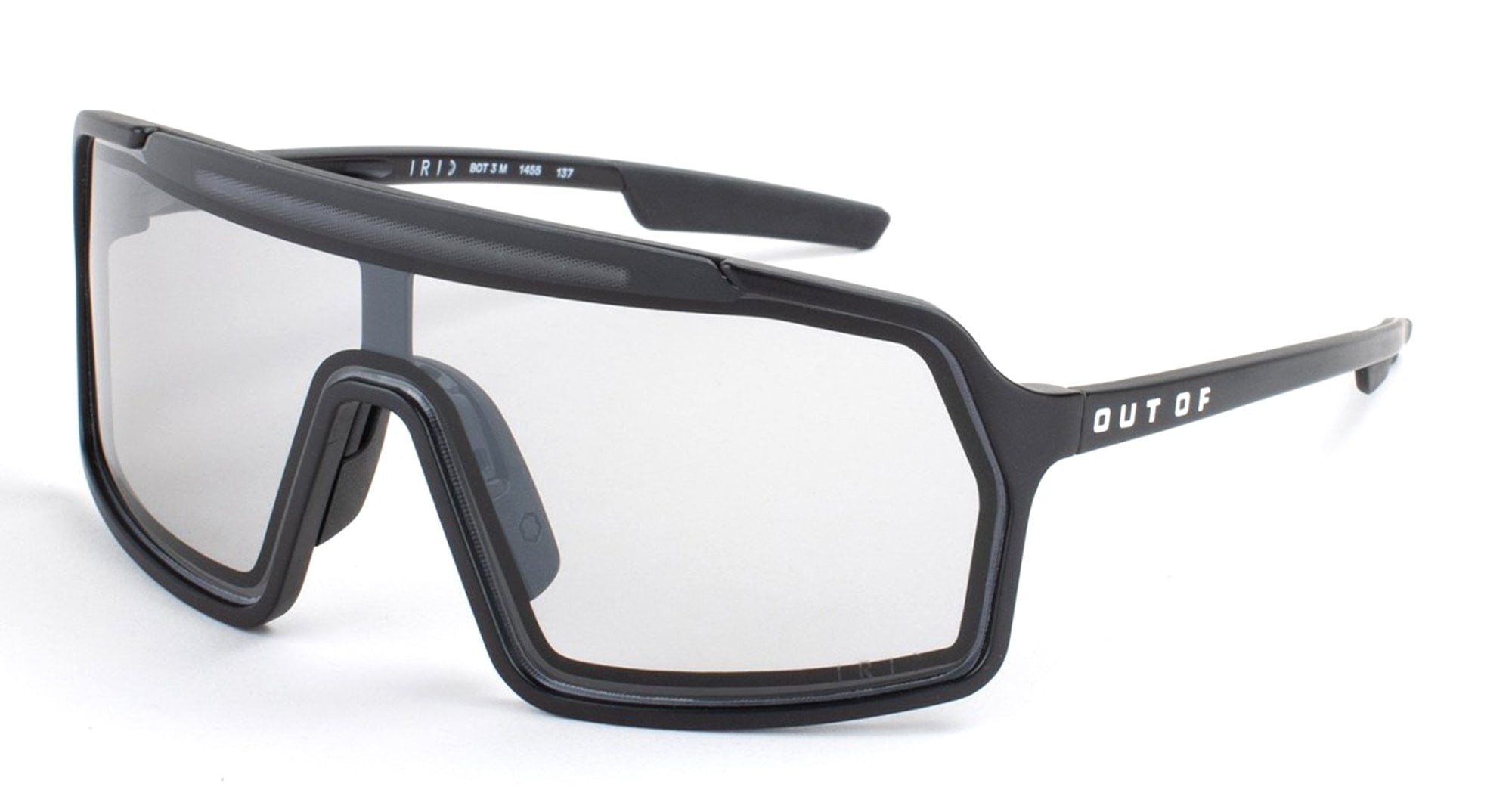  IRID clear LARGE - Acetate - shape Mask - black, white - EYEWEAR - SUNGLASSES - Unisex,Uomo,Donna,Women,Men - lens Grey - Made In Italy