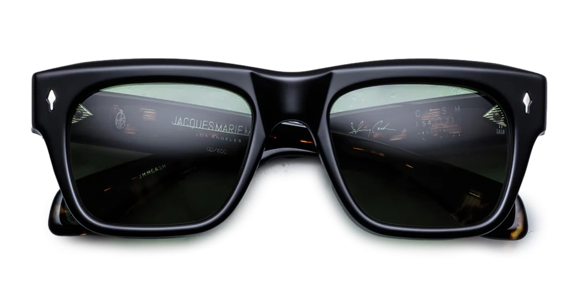 Ottica Mondello Roma - Jacques Marie Mage - JMMCASH-9A - JOHNNY CASH BY JMM: CASH - NOIR 9 - Acetate - shape  - Black - EYEWEAR - SUNGLASSES - Uomo,Men - lens  - Made In Japan