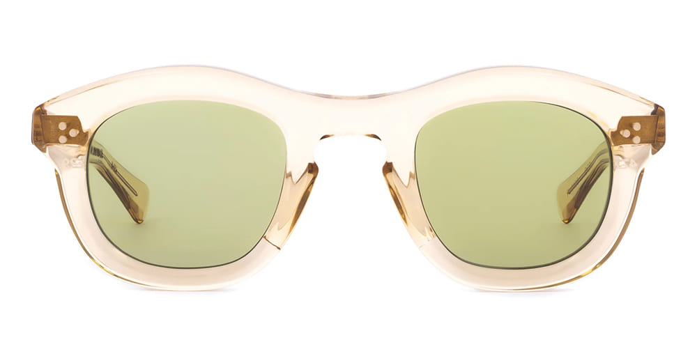 Ottica Mondello Roma - Max Pittion - MXPL-016G  - LE CAGOT - DUSTY CHAMPAGNE / GREEN LENS - Acetate - shape Round - Champagne - EYEWEAR - SUNGLASSES - Unisex,Uomo,Donna,Women,Men - lens Green - Made In Japan