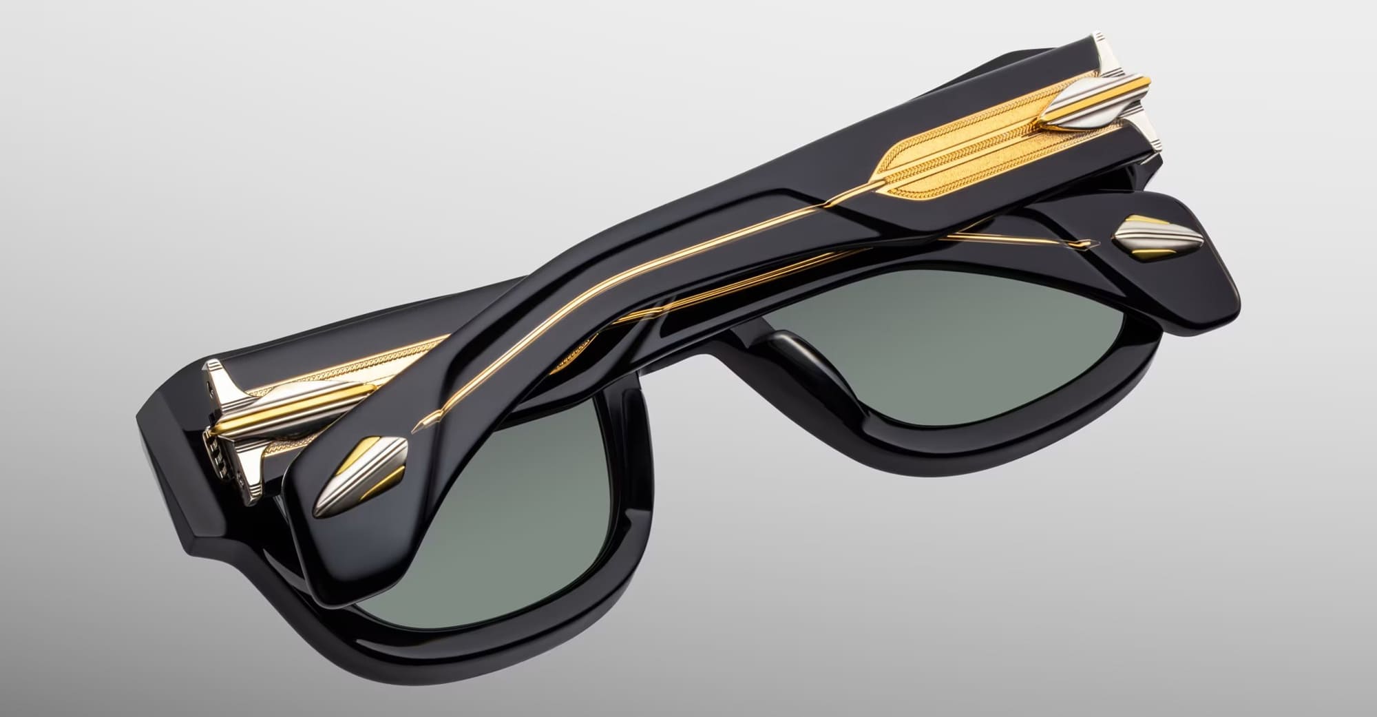 Ottica Mondello Roma - Jacques Marie Mage - JMMCZ-01 - LAST FRONTIER VII - CONRAD - NOIR - Acetate - shape Squared - Black - EYEWEAR - SUNGLASSES - Unisex,Uomo,Donna,Women,Men - lens Grey - Made In Japan