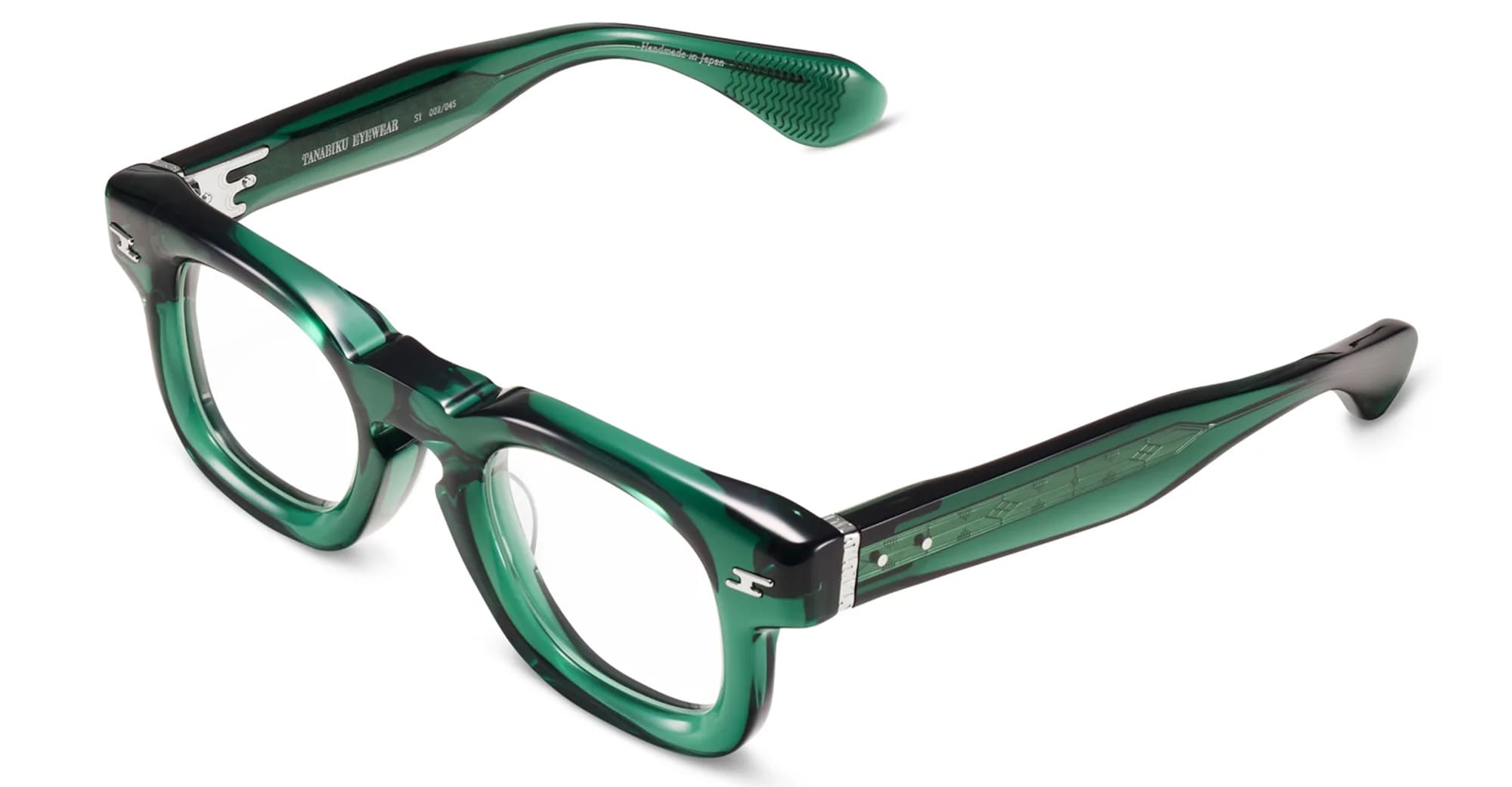 Ottica Mondello Roma - Tanabiku - DT-02G - FUJI - GREEN - Acetate - shape Wellington - green - EYEWEAR - EYEGLASSES - Unisex,Uomo,Donna,Women,Men - lens Clear - Made In Japan