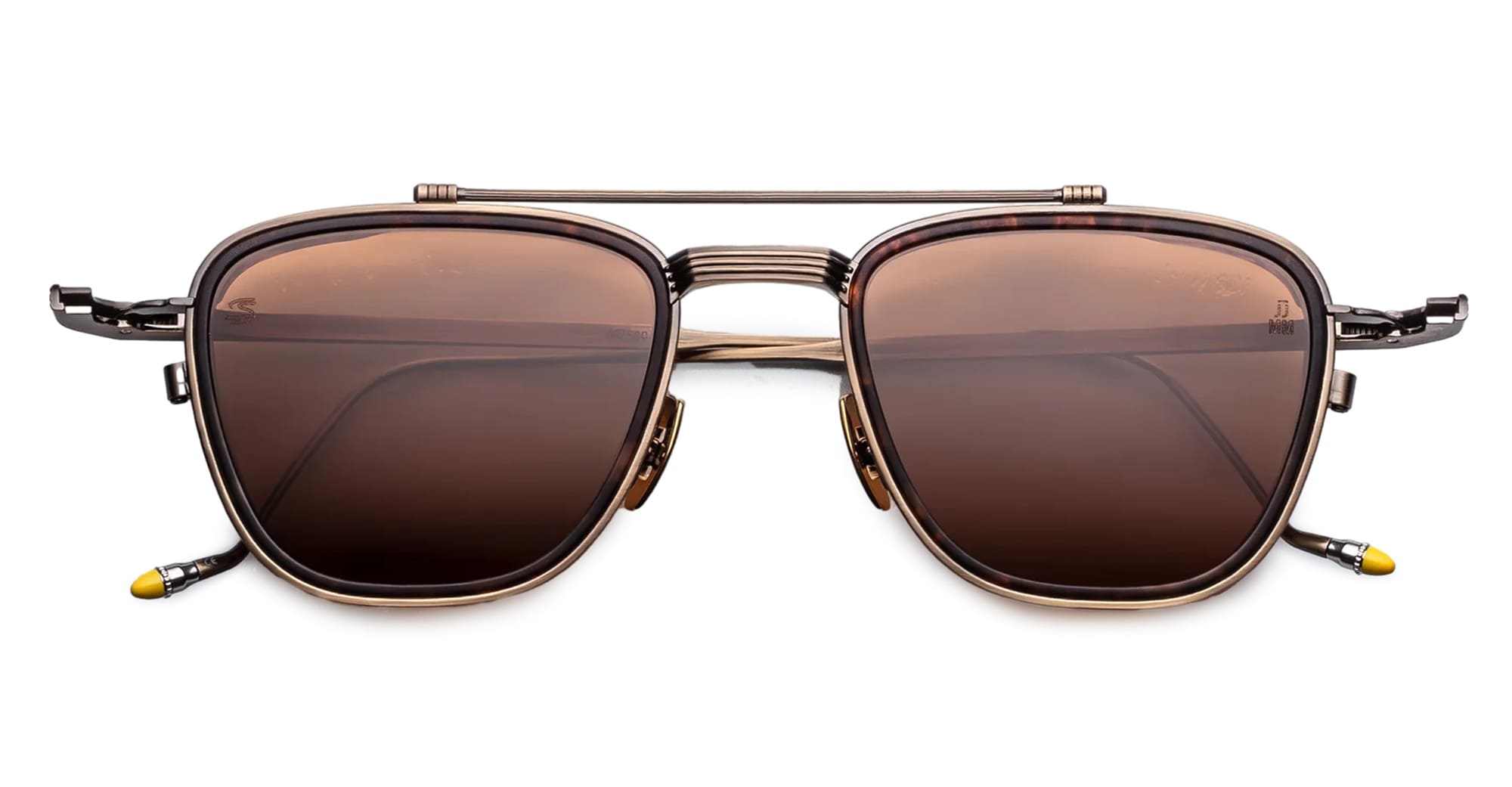 Ottica Mondello Roma - Jacques Marie Mage - JMMAZ-3U - AYRTON SENNA BY JMM: 1992 in ANTIQUE GOLD - Titanium - shape Pilot - Gold - EYEWEAR - SUNGLASSES - Unisex,Uomo,Donna,Women,Men - lens Brown - Made In Japan