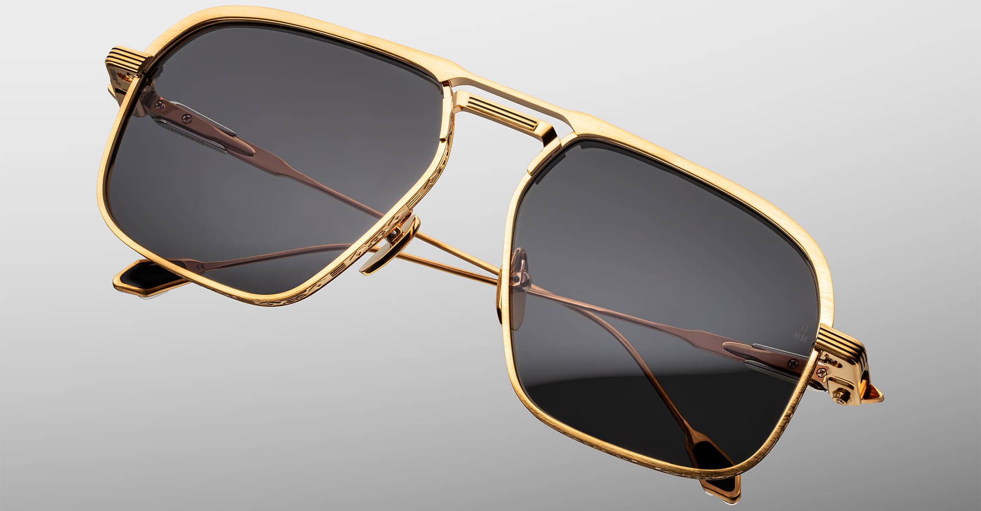 Ottica Mondello Roma - Jacques Marie Mage - JMMLB-L1 - LAST FRONTIER VII - LABARGE - MAXI - Titanium - shape Navigator - gold, silver - EYEWEAR - SUNGLASSES - Unisex,Uomo,Donna,Women,Men - lens Grey - Made In Japan