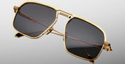 Ottica Mondello Roma - Jacques Marie Mage - JMMLB-L1 - LAST FRONTIER VII - LABARGE - MAXI - Titanium - shape Navigator - gold, silver - EYEWEAR - SUNGLASSES - Unisex,Uomo,Donna,Women,Men - lens Grey - Made In Japan
