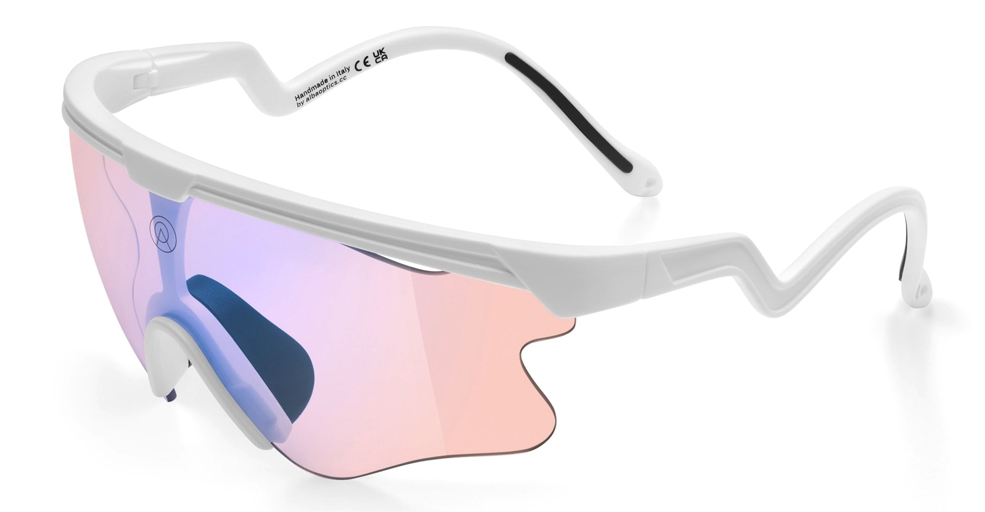 Ottica Mondello Roma - Alba Optics - 8050054514659 - DELTA LEI - WHITE / VZUM F-LENS LEI - Tr90 - shape Mask - White - EYEWEAR - SUNGLASSES - Unisex,Uomo,Donna,Women,Men - lens purple - Made In Italy