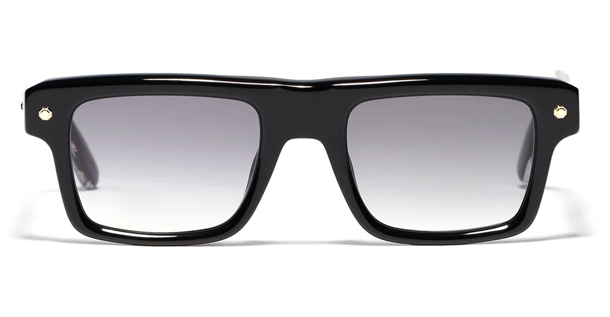  Yellow Gold - Acetate - shape Squared - Black, gold - EYEWEAR - SUNGLASSES - Unisex,Uomo,Donna,Women,Men - lens Grey - Made In France
