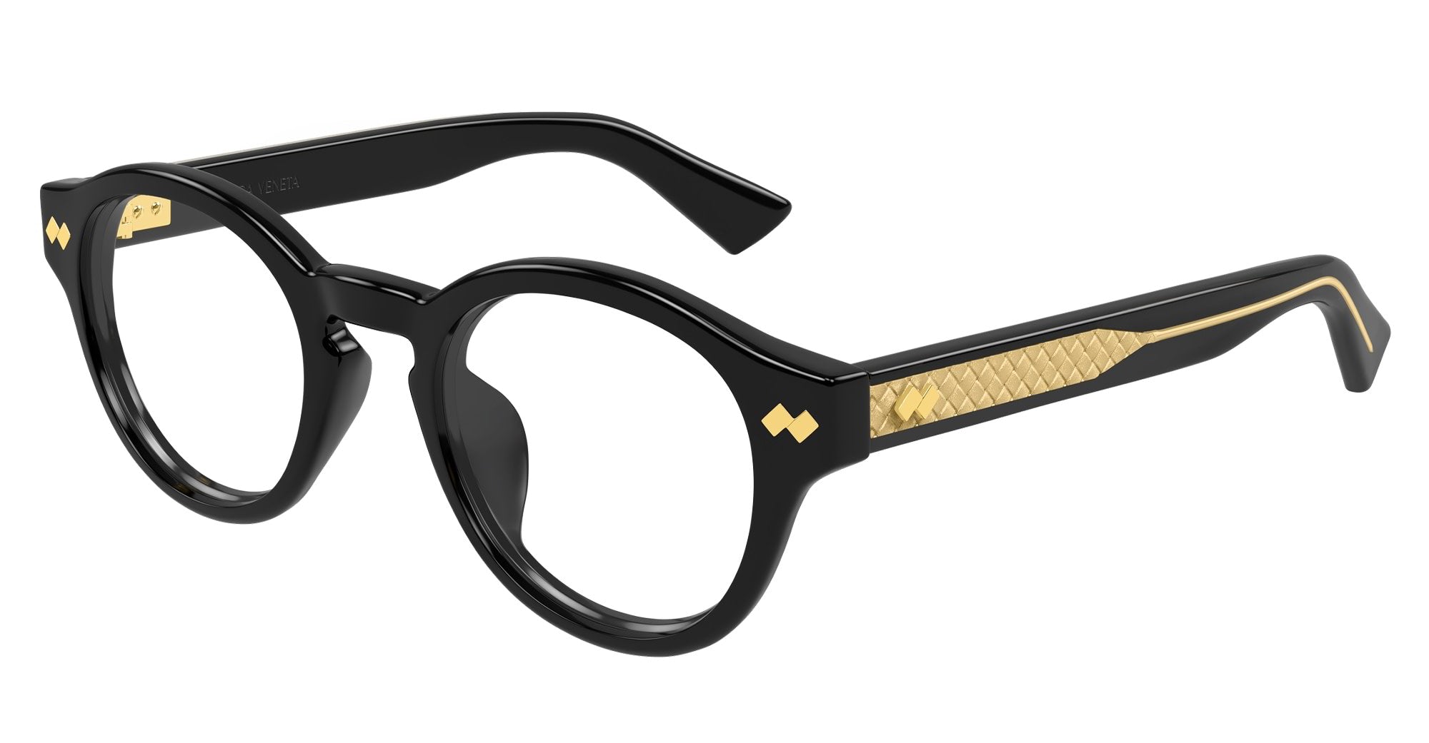 Ottica Mondello Roma - Bottega Veneta - BV1444OA-001 - BV1444OA-001 - BLACK RX - ASIAN FIT - Acetate - shape Panto - Black - EYEWEAR - EYEGLASSES - Donna,Women - lens Clear - Made In Japan