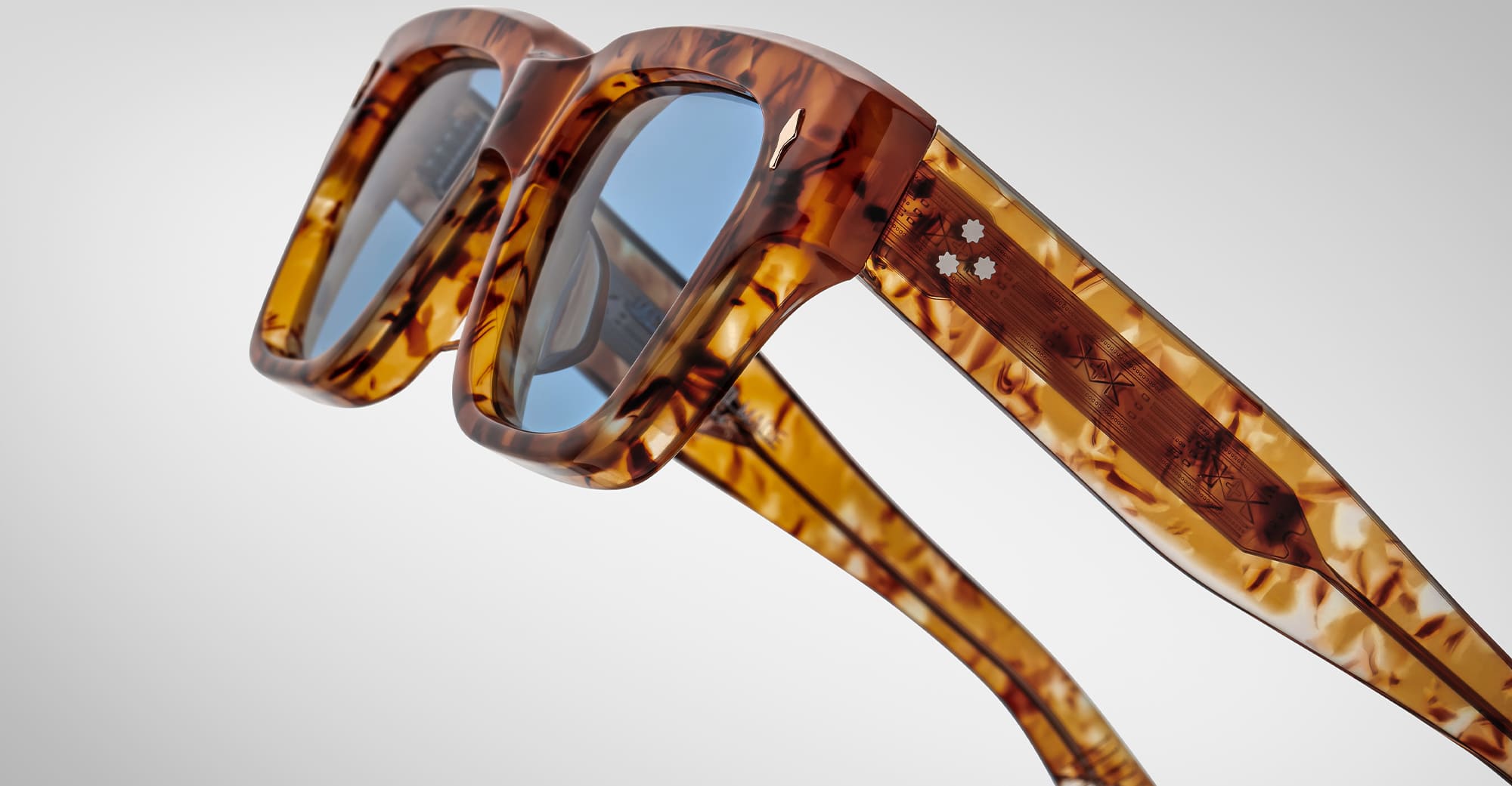 Ottica Mondello Roma - Jacques Marie Mage - JMMFE-13U - FELLINI - CAIRO - Acetate - shape Squared - Havana - EYEWEAR - SUNGLASSES - Unisex,Uomo,Donna,Women,Men - lens Blue - Made In Japan