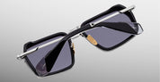 Ottica Mondello Roma - Jacques Marie Mage - JMMGTR-17G - GT-R - ARMOUR - titanium, acetate - shape Navigator - silver, black - EYEWEAR - SUNGLASSES - Uomo,Men - lens Grey - Made In Japan