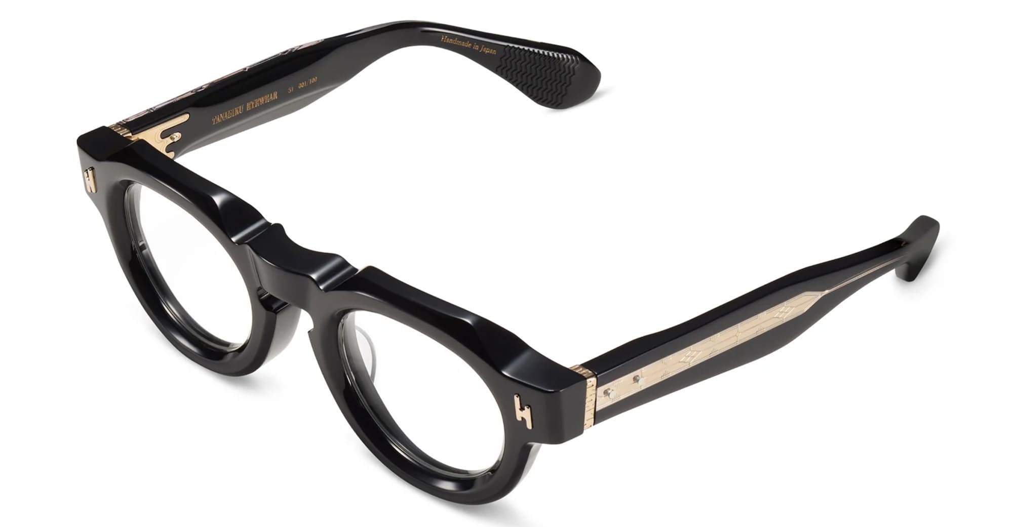 Ottica Mondello Roma - Tanabiku - DT-01B - SAKURA - BLACK - Acetate - shape Panto - Black - EYEWEAR - EYEGLASSES - Unisex,Uomo,Donna,Women,Men - lens Clear - Made In Japan