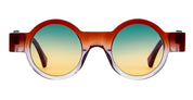 Ottica Mondello Roma - Kuboraum - KRSI02PNL00000GO - MASK I02 PNL - PINK NORTHERN LIGHTS - Acetate - shape Round - brown - EYEWEAR - SUNGLASSES - Unisex,Uomo,Donna,Women,Men - lens Gradient green - Made In Italy