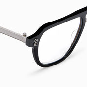 Ottica Mondello Roma - Akoni - AKX-538A-55 - ARGO - BLACK RX - titanium, acetate - shape Navigator - Gold - EYEWEAR - EYEGLASSES - Uomo,Men - lens Clear - Made In Japan
