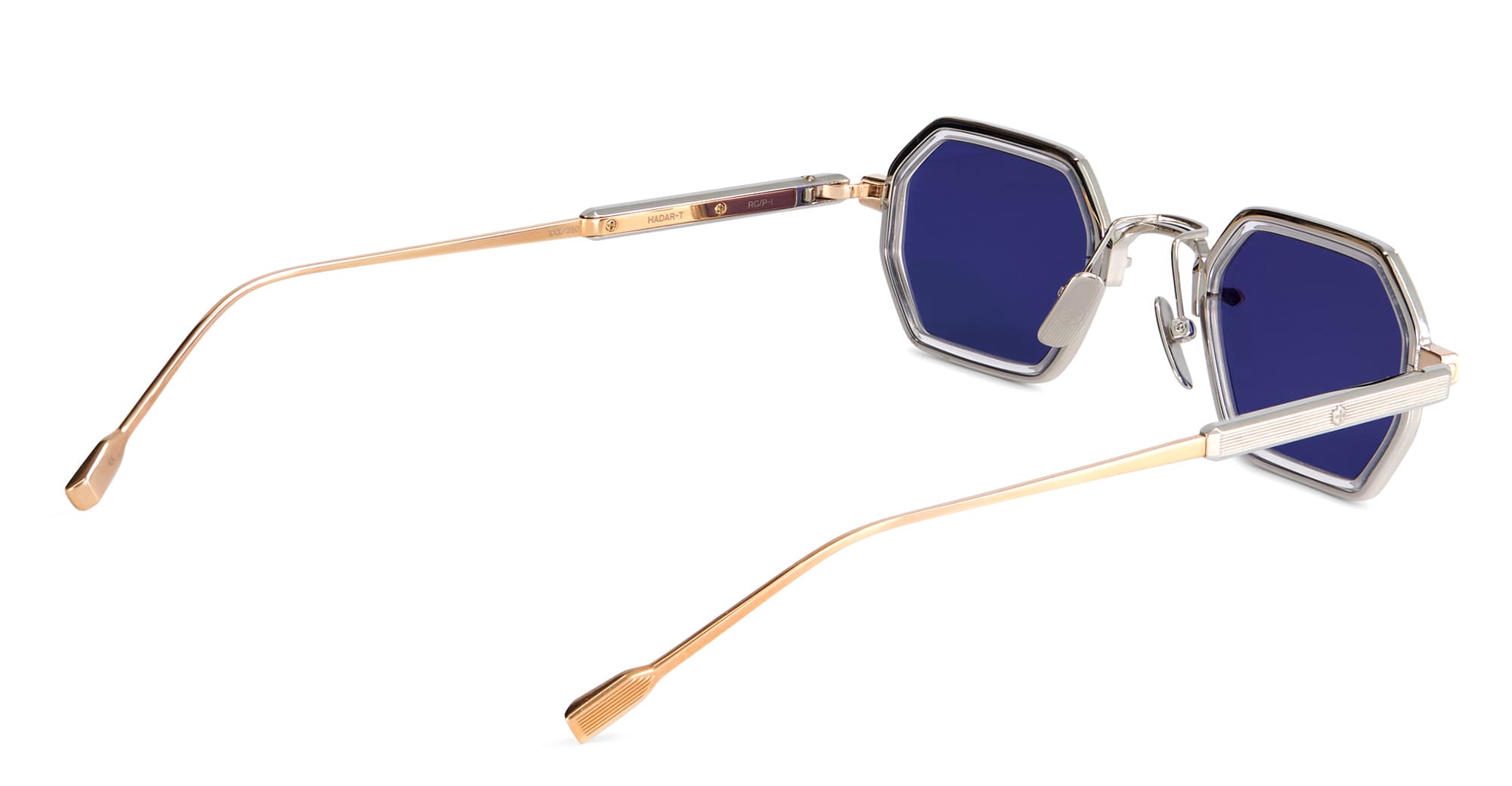Ottica Mondello Roma - Sato - Hadar-T-RG-P-1 - Hadar-T RG/P-1 - ROSE GOLD / PLATINUM - Titanium - shape Octagonal - rose gold - EYEWEAR - SUNGLASSES - Unisex,Uomo,Donna,Women,Men - lens Blue - Made In Japan