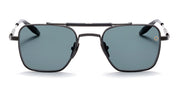 Ottica Mondello Roma - Akoni - AKS-200C-50 - EUROPA - BRUSHED BLACK / NAVY - titanium, acetate - shape Pilot - Black, Blue - EYEWEAR - SUNGLASSES - Unisex,Uomo,Donna,Women,Men - lens Grey - Made In Japan