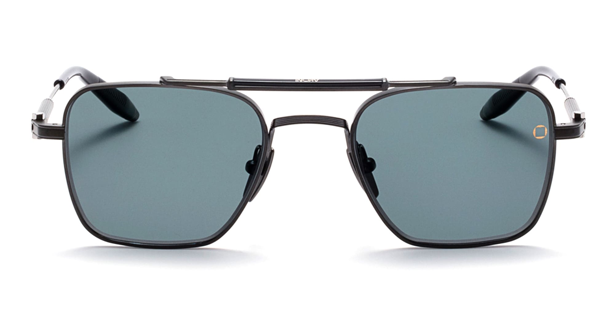 Ottica Mondello Roma - Akoni - AKS-200C-50 - EUROPA - BRUSHED BLACK / NAVY - titanium, acetate - shape Pilot - Black, Blue - EYEWEAR - SUNGLASSES - Unisex,Uomo,Donna,Women,Men - lens Grey - Made In Japan