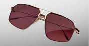 Ottica Mondello Roma - Jacques Marie Mage - JMMJG-22 - JAGGER - CHAMPAGNE - Titanium - shape Aviator - light gold - EYEWEAR - SUNGLASSES - Uomo,Men - lens burgundy - Made In Japan