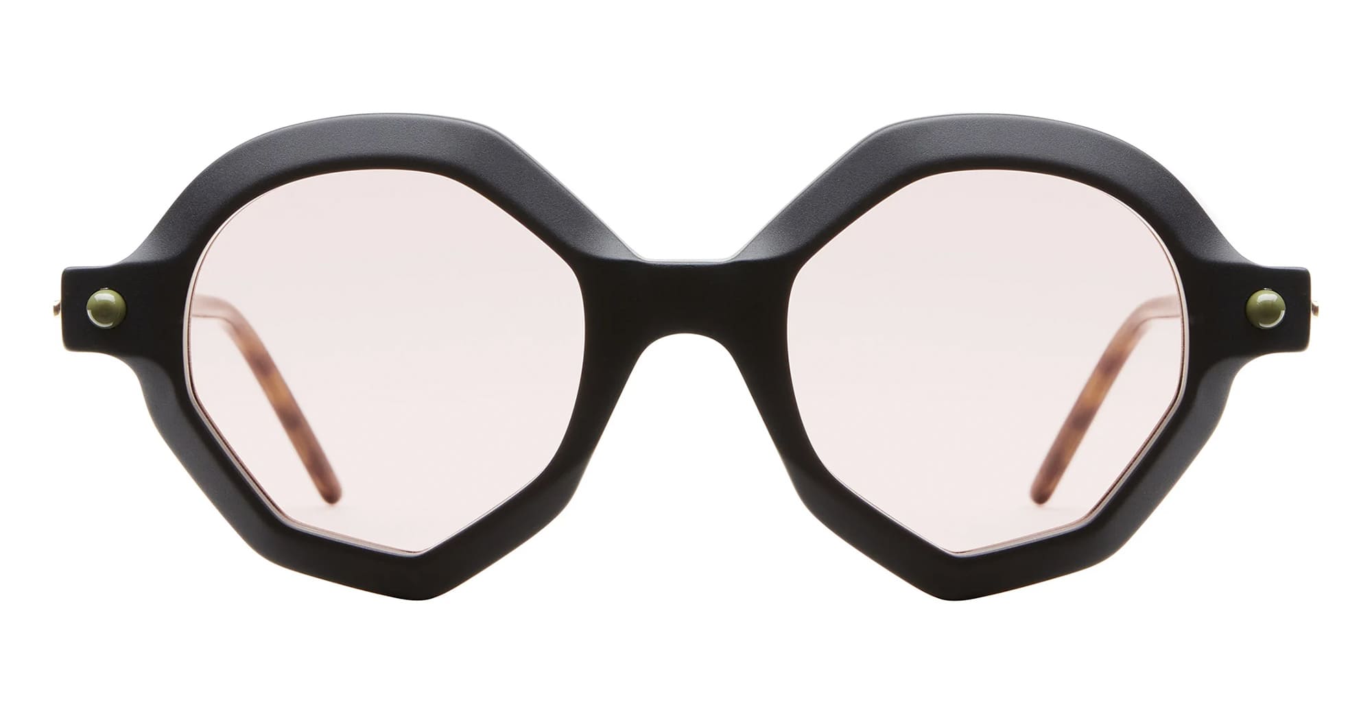 Ottica Mondello Roma - Kuboraum - KRSP18BMT000002P - MASK P18 BMT- BLACK MATTE - Acetate - shape Round - Black - EYEWEAR - SUNGLASSES - Unisex,Uomo,Donna,Women,Men - lens Pink - Made In Italy