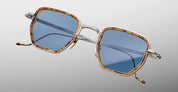 Ottica Mondello Roma - Jacques Marie Mage - JMMTK-13U - ATKINS - CAIRO - Titanium - shape Squared - Silver - EYEWEAR - SUNGLASSES - Uomo,Men - lens Blue - Made In Japan
