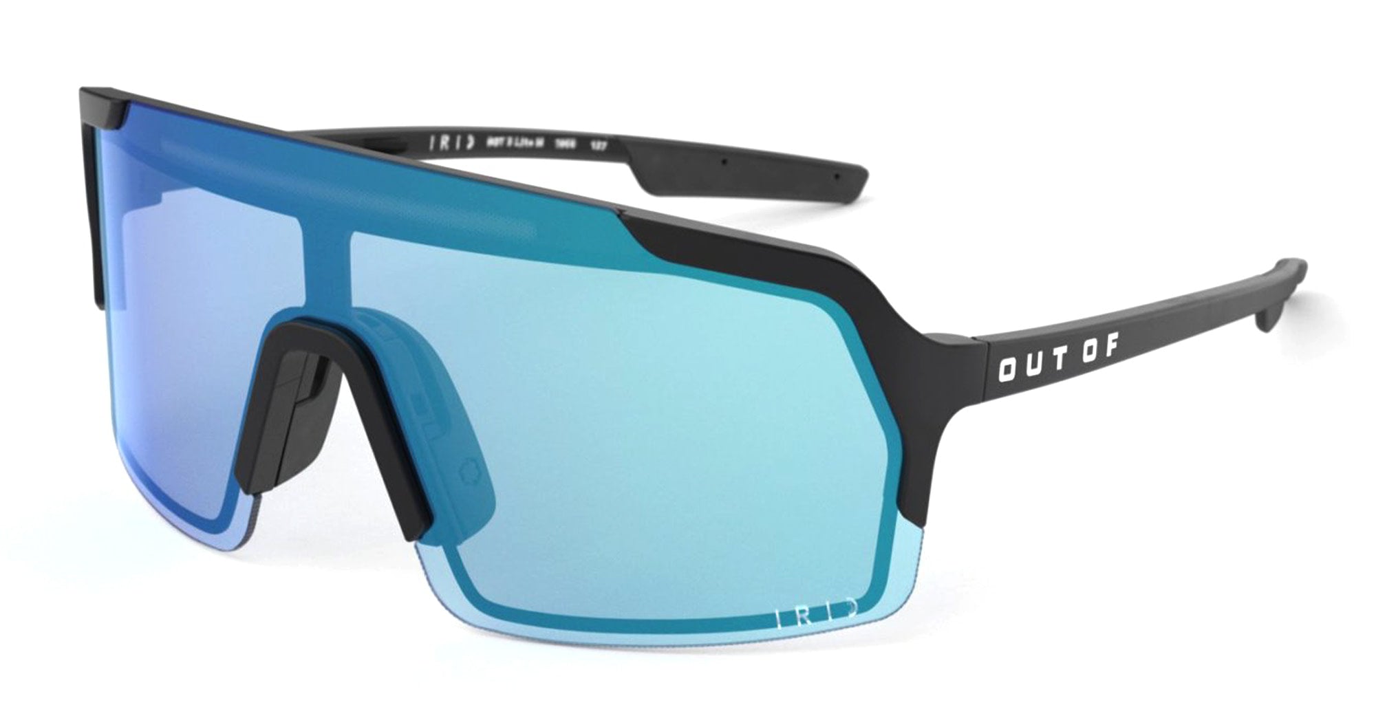  IRID GREEN MEDIUM - Acetate - shape Mask - black, white - EYEWEAR - SUNGLASSES - Unisex,Uomo,Donna,Women,Men - lens Green - Made In Italy