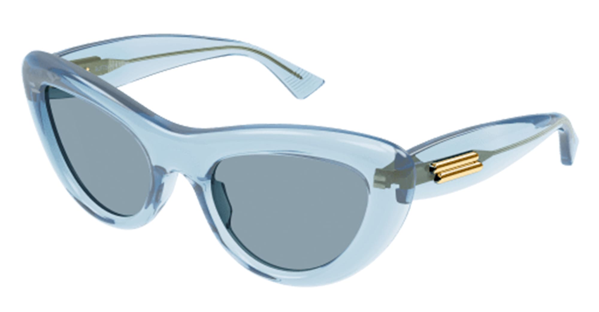 Ottica Mondello Roma - Bottega Veneta - BV1282S-003 - BV1282S-003 - LIGHT BLUE - Acetate - shape Cat-eye - Havana - EYEWEAR - SUNGLASSES - Donna,Women - lens Blue - Made In Japan