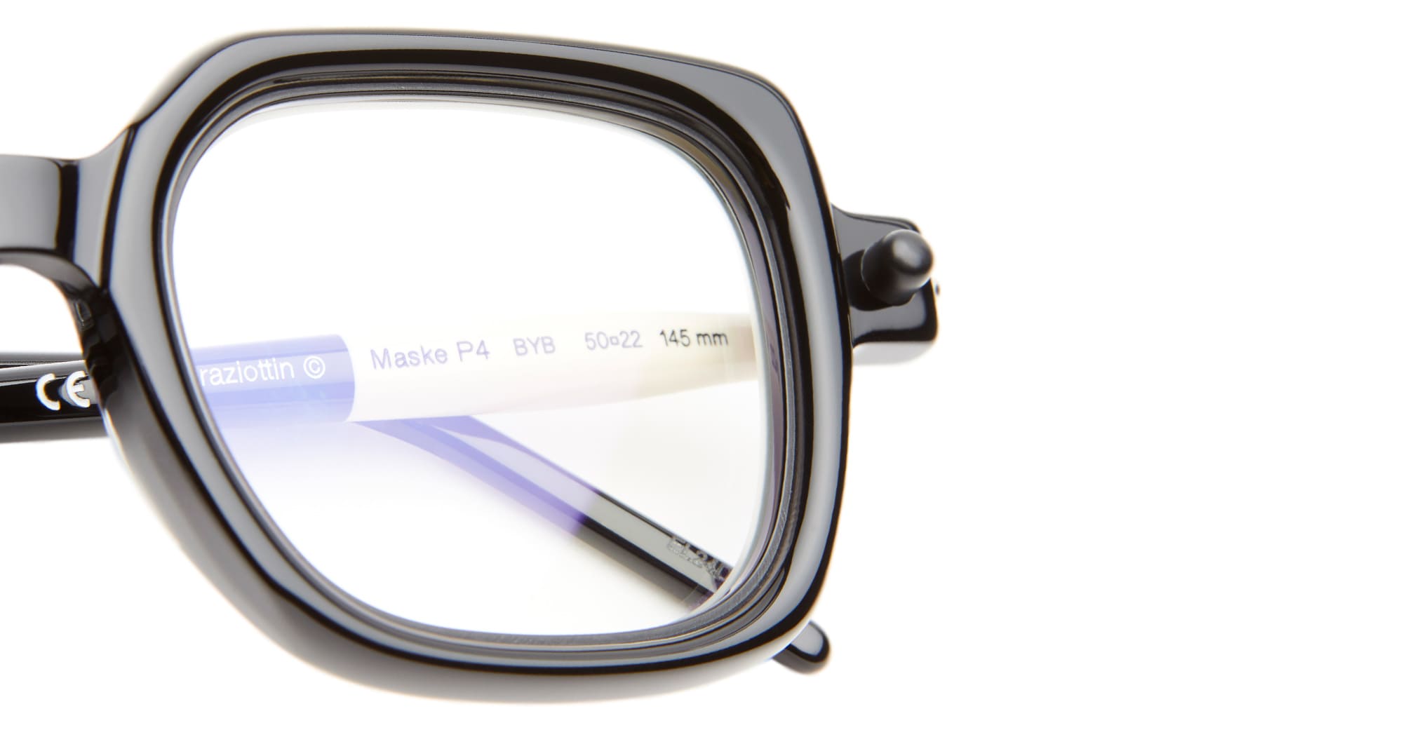 Ottica Mondello Roma - Kuboraum - KRO0P4BYB00000OP - MASK P4 - BLACK SHINE / IVORY RX - Acetate - shape  - black, ivory - EYEWEAR - EYEGLASSES - Uomo,Men - lens  - Made In Italy