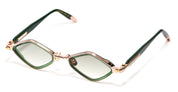 Ottica Mondello Roma - John Dalia - LANA-C432 - LANA - C432 Dark Green Translucid - Rose Gold - titanium, acetate - shape Diamond - green, gold - EYEWEAR - SUNGLASSES - Unisex,Uomo,Donna,Women,Men - lens Gradient green - Made In France