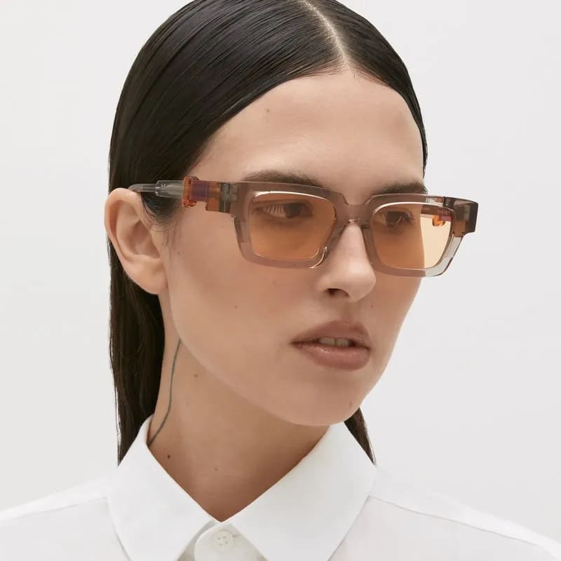 Ottica Mondello Roma - Kuboraum - KRSI01LWG000002R - MASK I01 LWG - LIGHT WARM GREY - Acetate - shape Rectangular - grey - EYEWEAR - SUNGLASSES - Unisex,Uomo,Donna,Women,Men - lens orange - Made In Italy