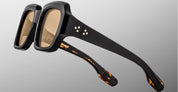Ottica Mondello Roma - Jacques Marie Mage - JMMMF-K31 - MARIANNE FAITHFULL: EVELYN - MONDAY - Acetate - shape Squared - Black - EYEWEAR - SUNGLASSES - Donna,Women - lens sepia - Made In Japan