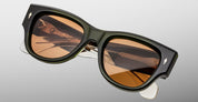 Ottica Mondello Roma - Jacques Marie Mage - JMMEH-18L - CHELSIE - BORNEO - Acetate - shape Round - green - EYEWEAR - SUNGLASSES - Unisex,Uomo,Donna,Women,Men - lens orange - Made In Japan