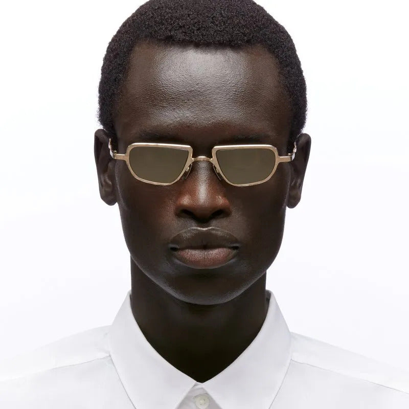 Ottica Mondello Roma - Kuboraum - KRSZ28GD000000BF - MASK Z28 GD - GOLD  - metal, acetate - shape Oval - Gold - EYEWEAR - SUNGLASSES - Unisex,Uomo,Donna,Women,Men - lens Brown - Made In Italy