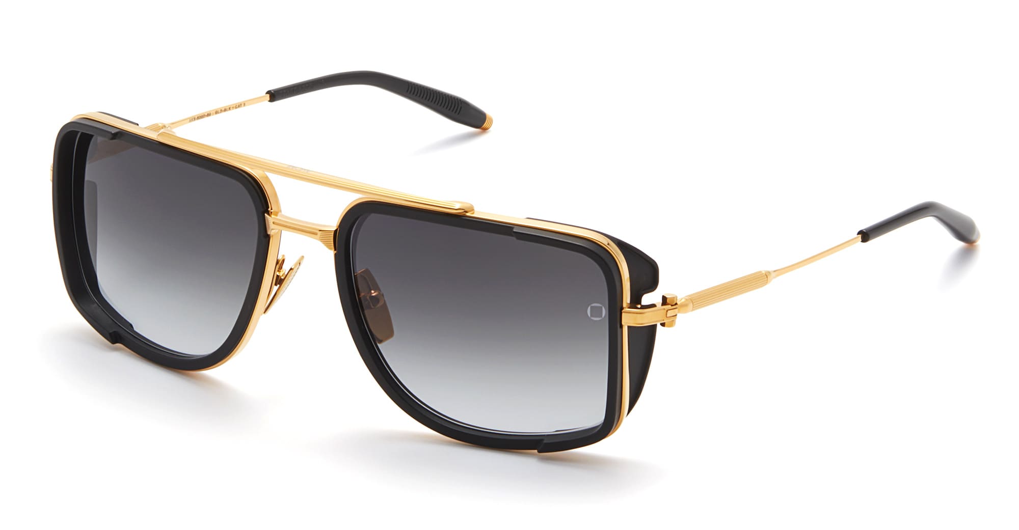 Ottica Mondello Roma - Akoni - AKS-500D-59 - STARGAZER - YELLOW GOLD / MATTE BLACK - Acetate, titanium - shape  - gold, black - EYEWEAR - SUNGLASSES - Uomo,Men - lens  - Made In Japan