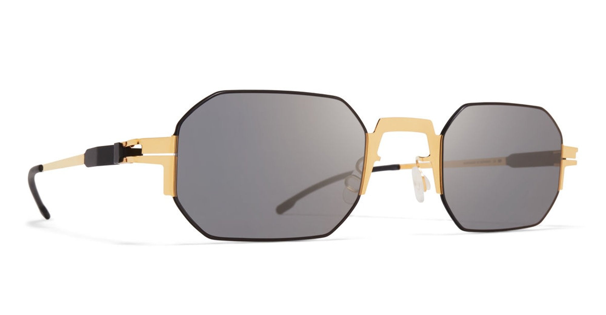  Light gold Lens - stainless steel - shape Octagonal - Black, gold - EYEWEAR - SUNGLASSES - Unisex,Uomo,Donna,Women,Men - lens Gold - Made In Germany