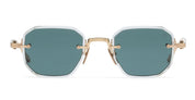 Ottica Mondello Roma - Akoni - AKS-307E-47 - JUNO-TWO - CRYSTAL CLEAR/ 12K GOLD - Acetate, titanium - shape Squared - crystal, gold - EYEWEAR - SUNGLASSES - Unisex,Uomo,Donna,Women,Men - lens emerald green - Made In Japan