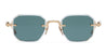 Ottica Mondello Roma - Akoni - AKS-307E-47 - JUNO-TWO - CRYSTAL CLEAR/ 12K GOLD - Acetate, titanium - shape Squared - crystal, gold - EYEWEAR - SUNGLASSES - Unisex,Uomo,Donna,Women,Men - lens emerald green - Made In Japan