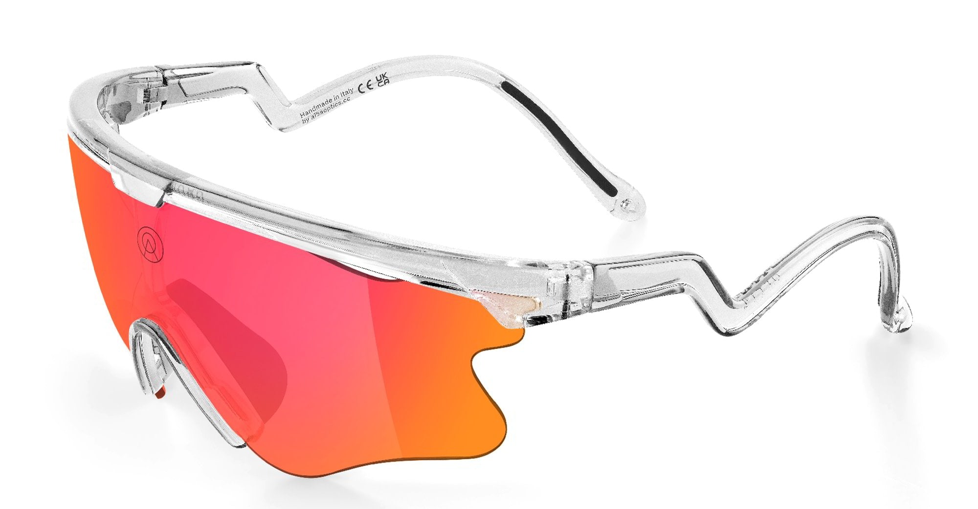 Ottica Mondello Roma - Alba Optics - 8050054518695 - DELTA LEI - CRYSTAL / VZUM F-LENS FIRE - Tr90 - shape Mask - transparent - EYEWEAR - SUNGLASSES - Unisex,Uomo,Donna,Women,Men - lens red - Made In Italy