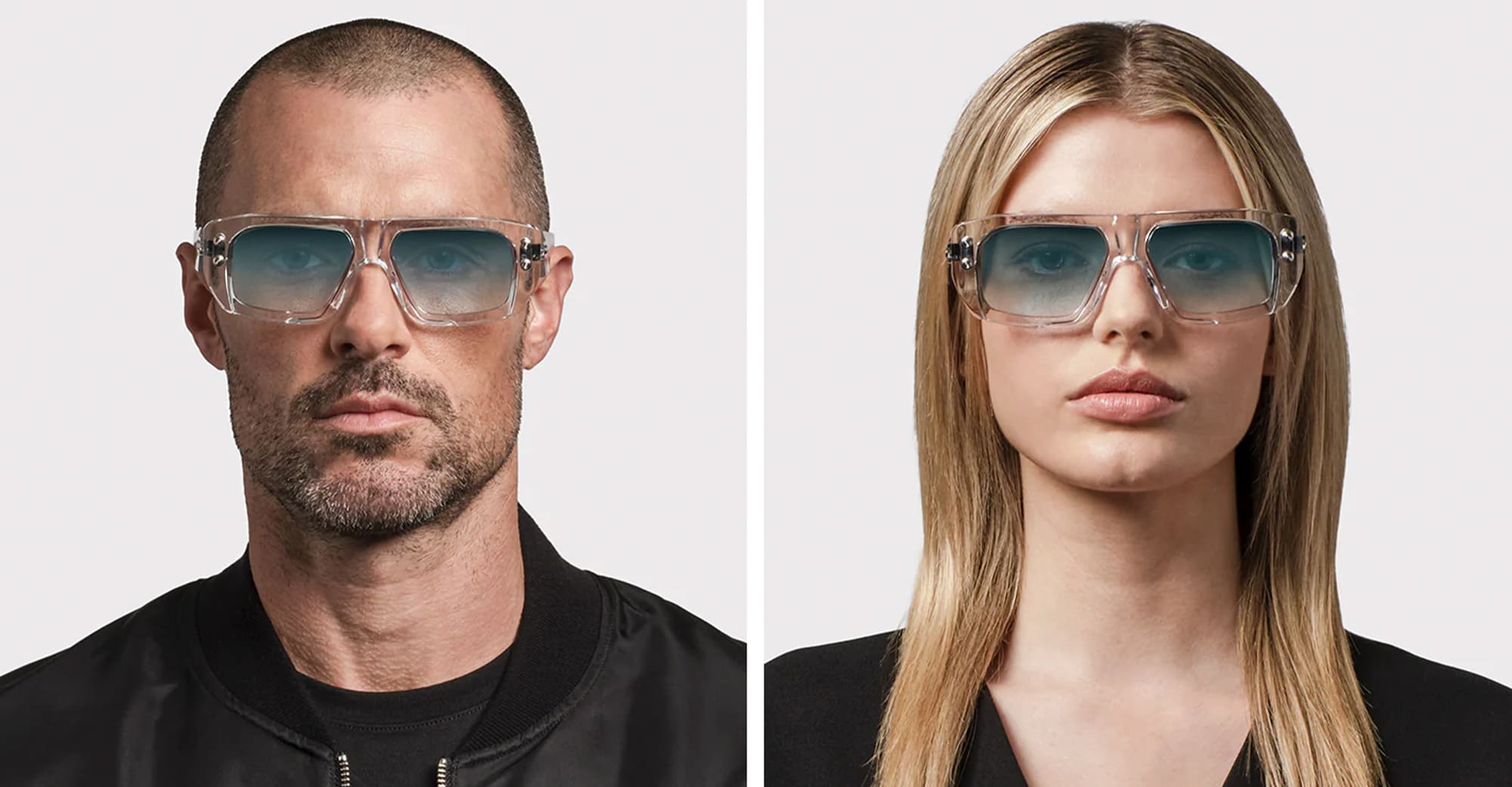 Ottica Mondello Roma - DITA - DTS466-A-02 - HYPHER-1183 - CRYSTAL CLEAR / ANTIQUE SILVER - Titanium - shape Rectangular - crystal, silver - EYEWEAR - SUNGLASSES - Unisex,Uomo,Donna,Women,Men - lens Gradient blue - Made In Japan