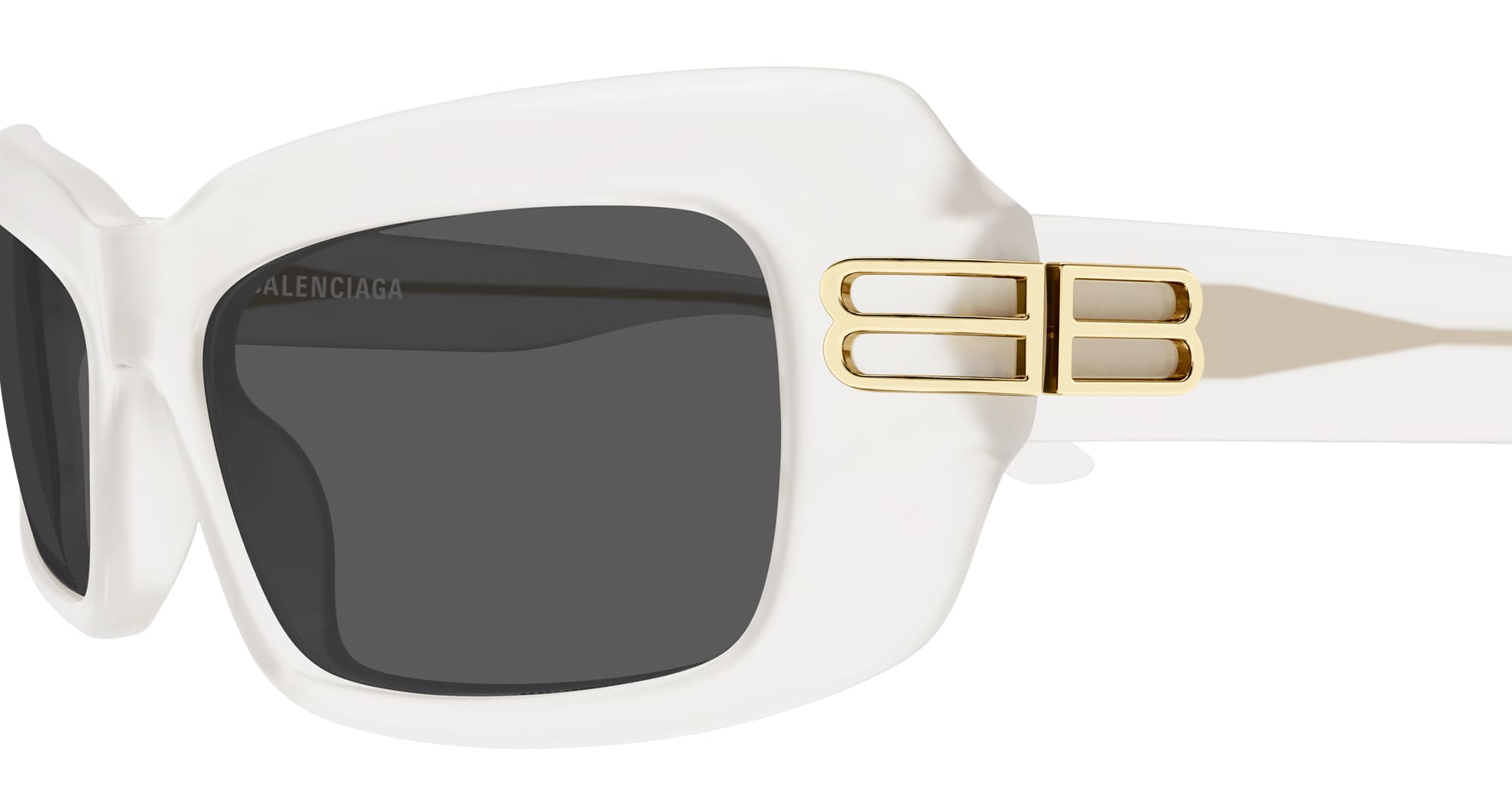 Ottica Mondello Roma - Balenciaga - BB0432S-003 - BB0432S-003 - WHITE - Recycled acetate - shape Rectangular - White - EYEWEAR - SUNGLASSES - Donna,Women - lens Grey - Made In Japan