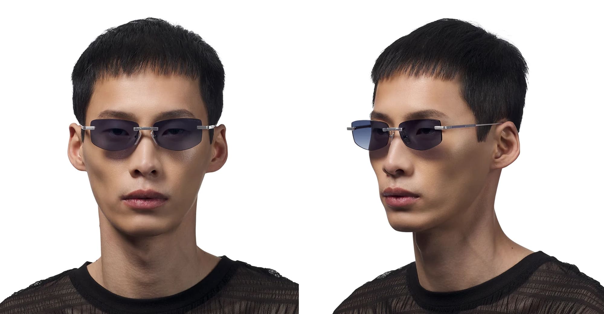 Ottica Mondello Roma - DITA - DTS182-A-02 - TRYSIM.75 - BRUSHED RAW TITANIUM - Titanium - shape Rectangular - grey - EYEWEAR - SUNGLASSES - Unisex,Uomo,Donna,Women,Men - lens Gradient blue - Made In Japan