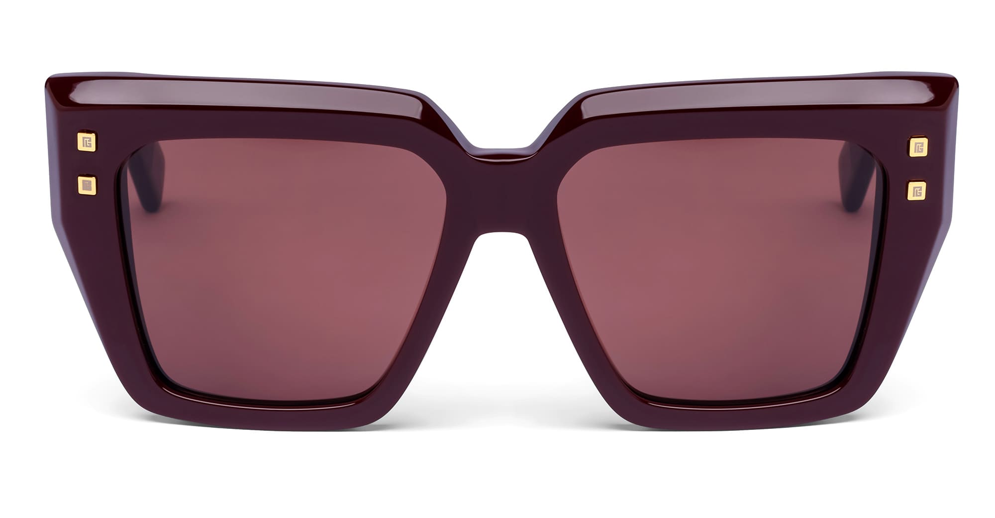 Ottica Mondello Roma - Balmain - BPS-193C-54 - B-FAME - BORDEAUX / 18K GOLD - Acetate - shape Squared - burgundy - EYEWEAR - SUNGLASSES - Unisex,Uomo,Donna,Women,Men - lens dark brown - Made In Japan