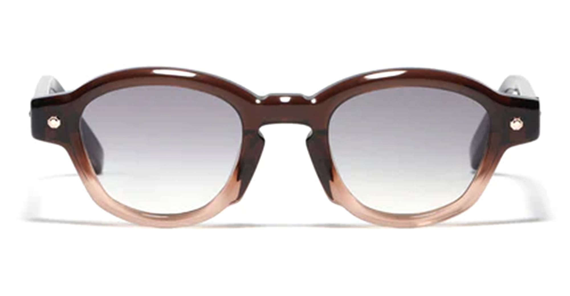 Ottica Mondello Roma - John Dalia - P10-C148 - PROJECT 10 - C148 Bicolore Brown / Rose Gold - Acetate - shape Panto - brown - EYEWEAR - SUNGLASSES - Unisex,Uomo,Donna,Women,Men - lens Gradient grey - Made In France